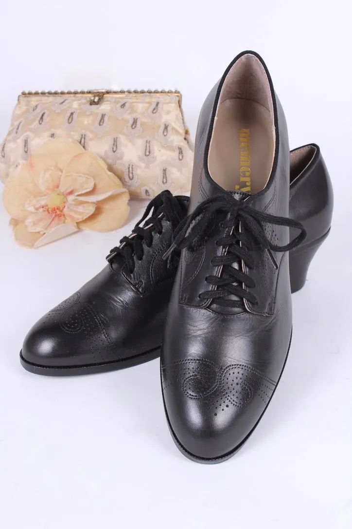 1930s everyday Oxford shoes, black, Juliette