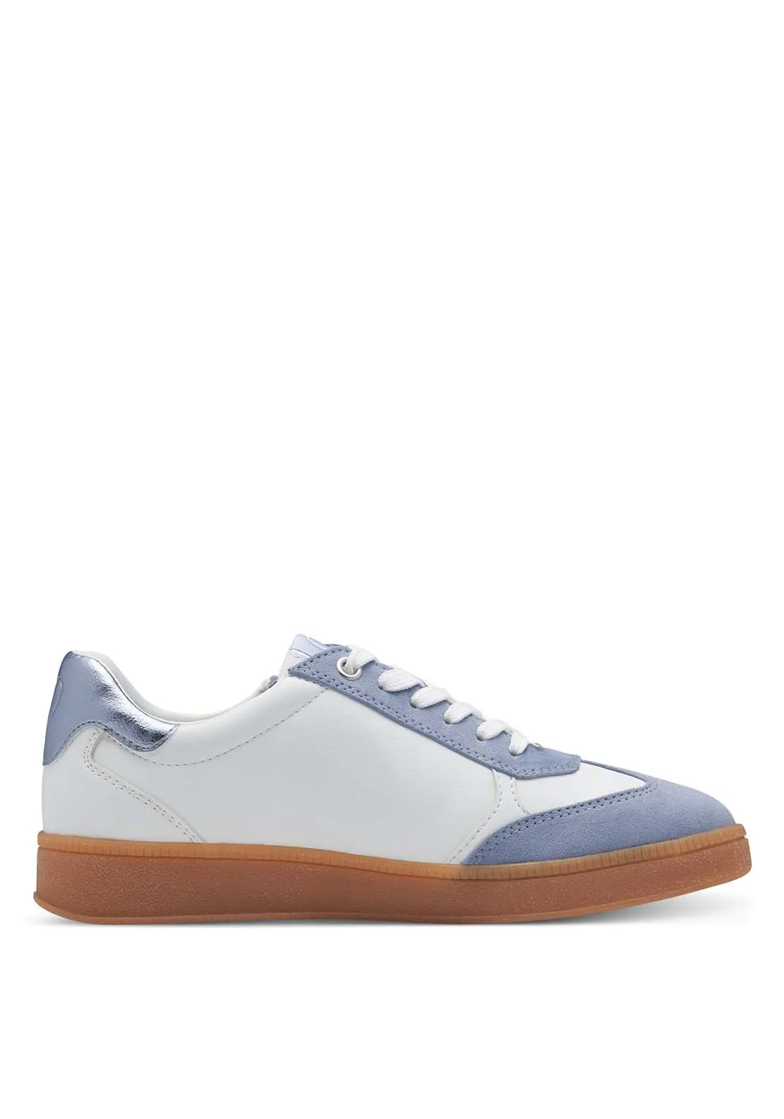 2 Side Stripe  Zip Trainer - White/lt Blue