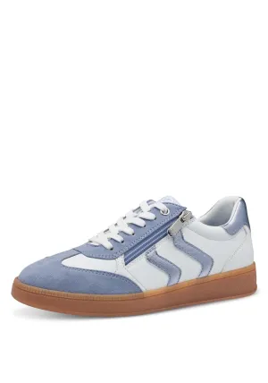 2 Side Stripe  Zip Trainer - White/lt Blue