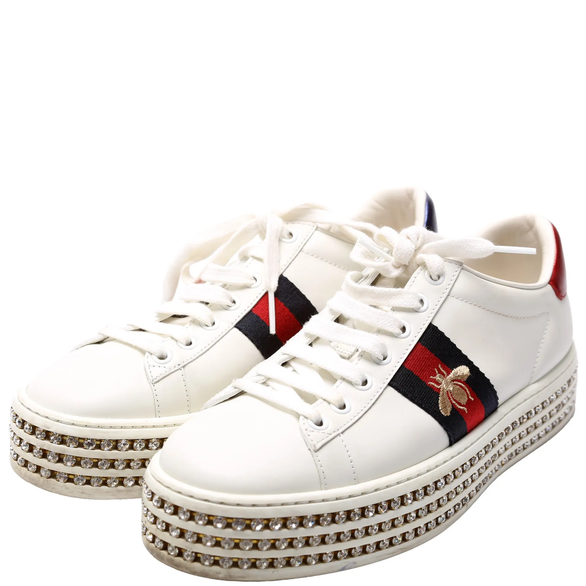 Ace Web Bee Crystal Platform Sneakers Size 37.5