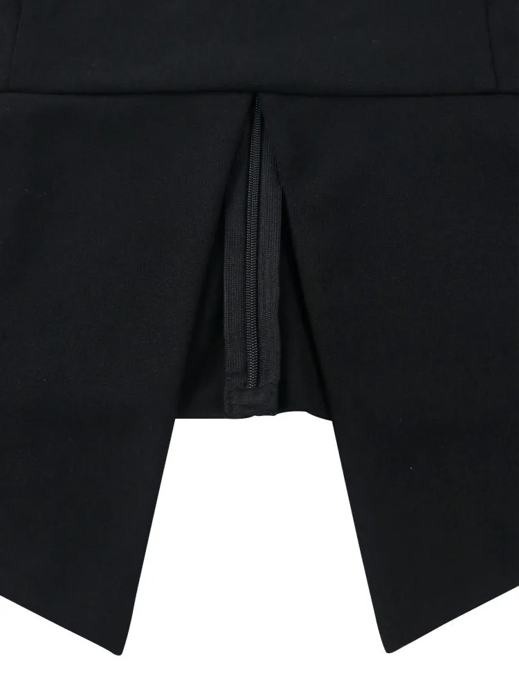Anya Plus Size Black Blouse and Gold Skirt Formal Wear Set