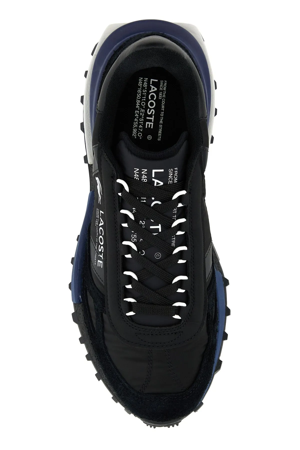 Black fabric and suede Elite Active sneakers