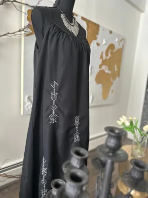 Black Flirty Dress with Vibrant Embroidery – Unleash Your Charm