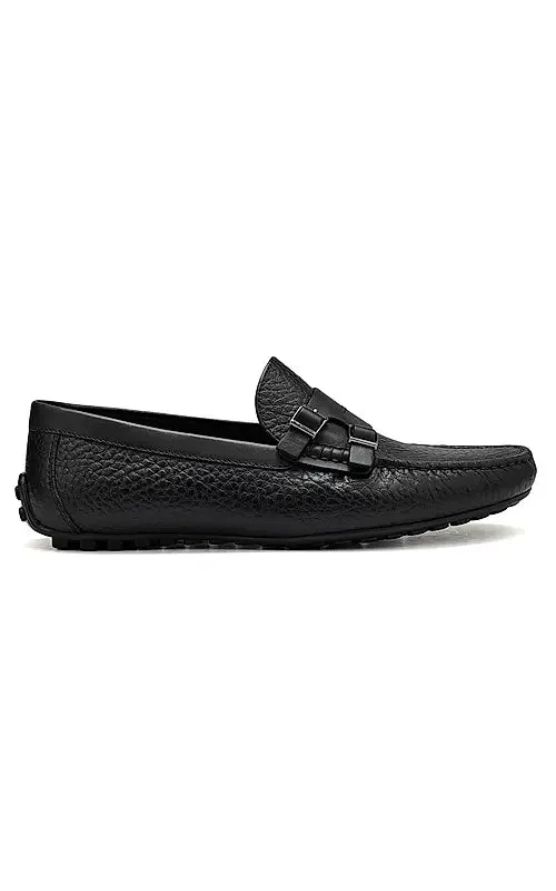 Black Monk Strap Style Moccasins