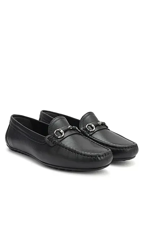 Black Top Embellished Moccasins