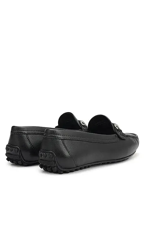 Black Top Embellished Moccasins