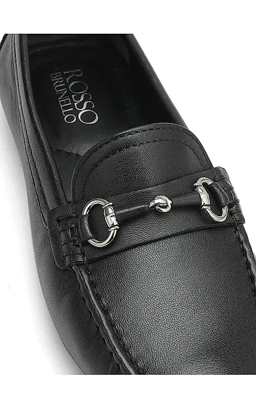 Black Top Embellished Moccasins