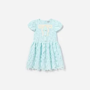 Blue Bow Lace Dress