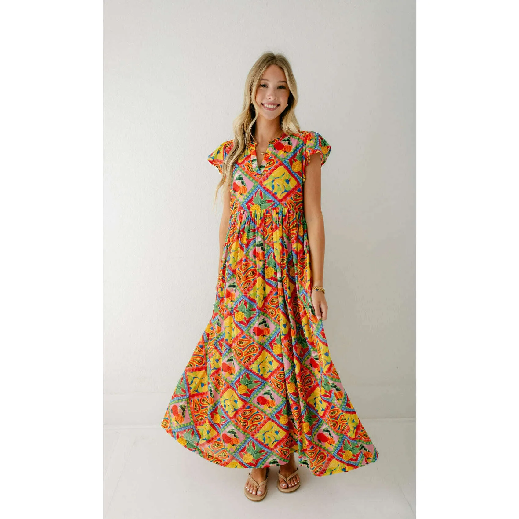 Briton Court Yellow Tropical Jenny Dress