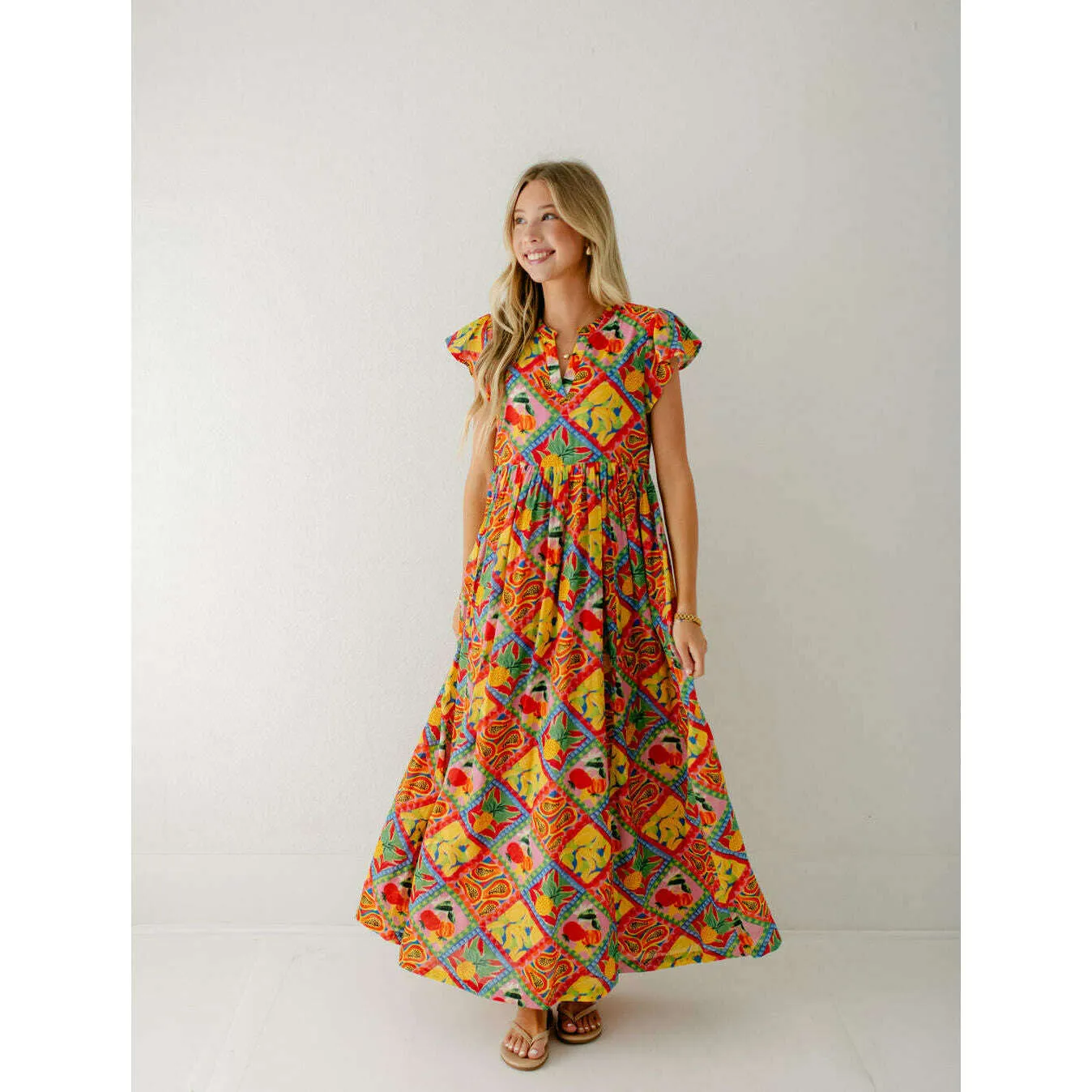 Briton Court Yellow Tropical Jenny Dress