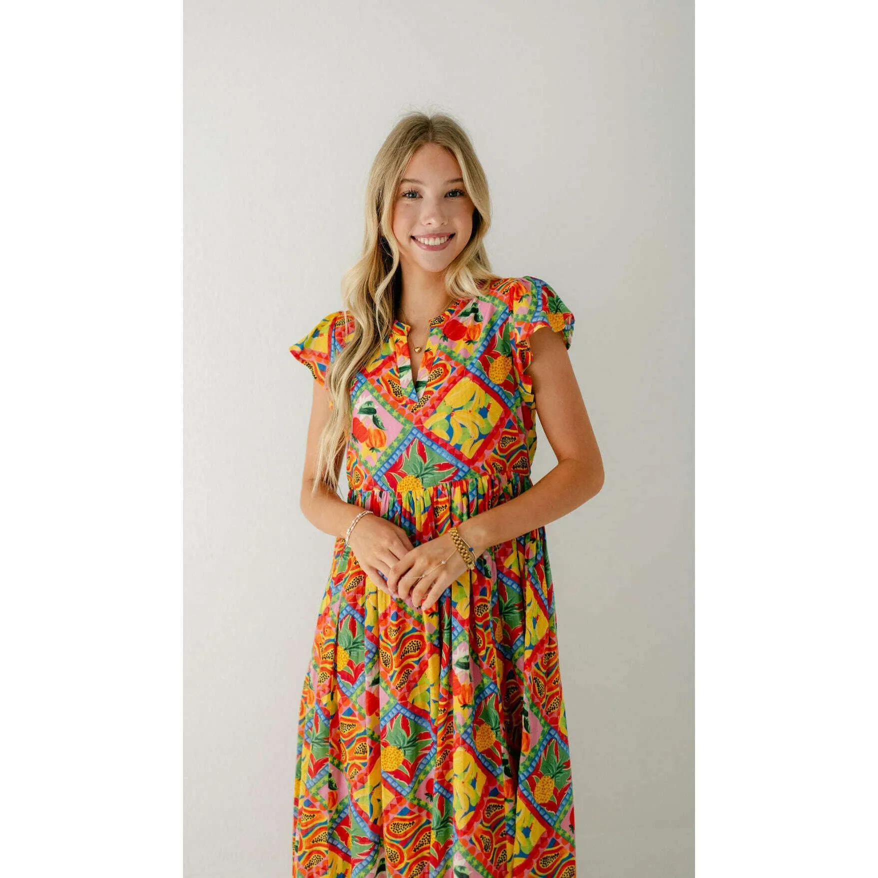 Briton Court Yellow Tropical Jenny Dress