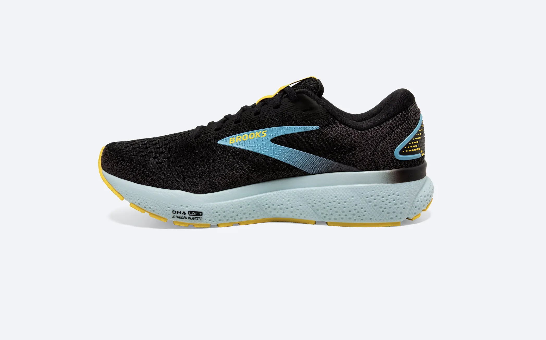 Brooks Mens Ghost 16- Black/Forged Iron/Blue (1104181D029)