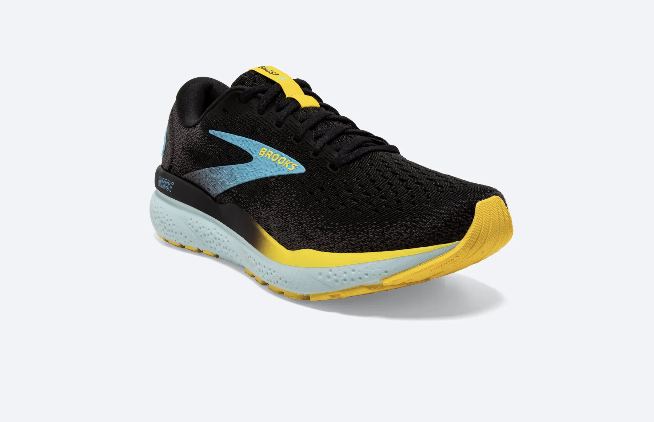 Brooks Mens Ghost 16- Black/Forged Iron/Blue (1104181D029)