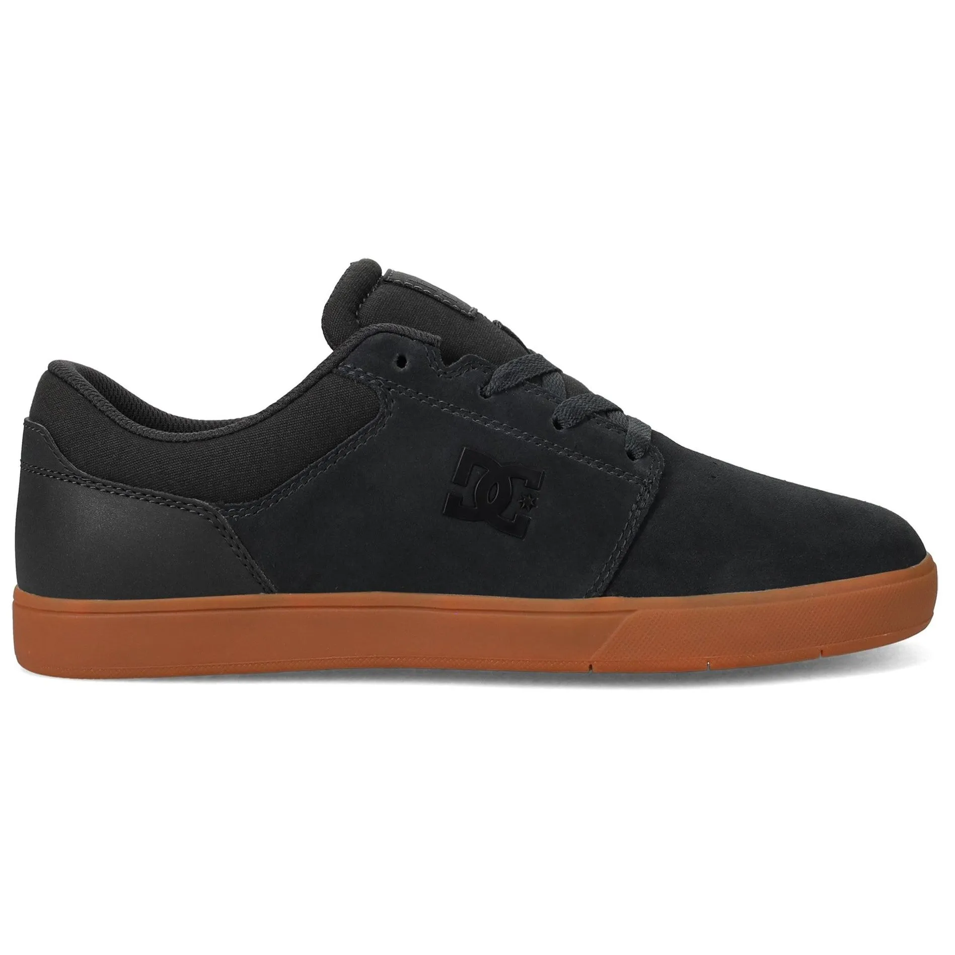 DC Shoes Mens Crisis 2 Suede Low Rise Trainers - Black/Gum