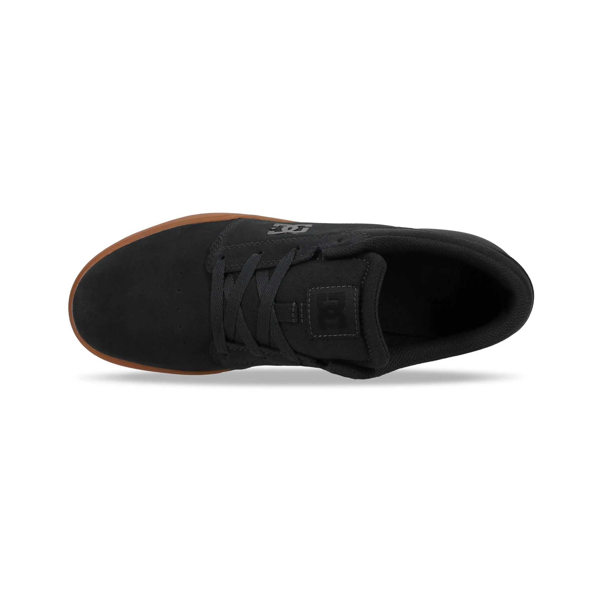 DC Shoes Mens Crisis 2 Suede Low Rise Trainers - Black/Gum