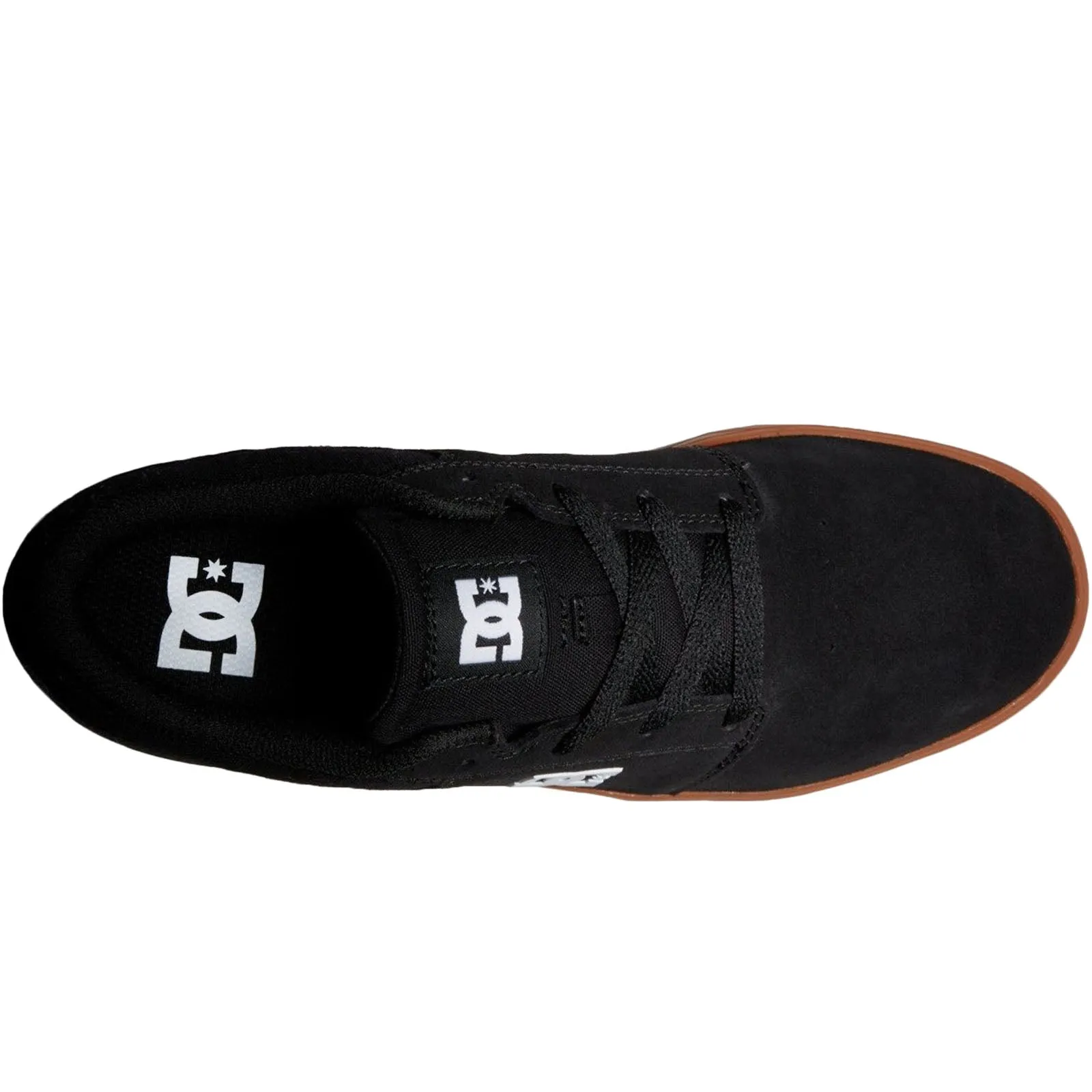 DC Shoes Mens Crisis 2 Suede Low Rise Trainers - Black/Gum