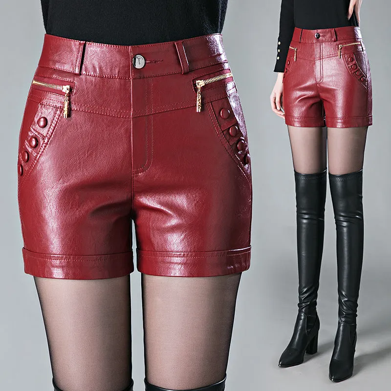 Fashion PU Leather Shorts