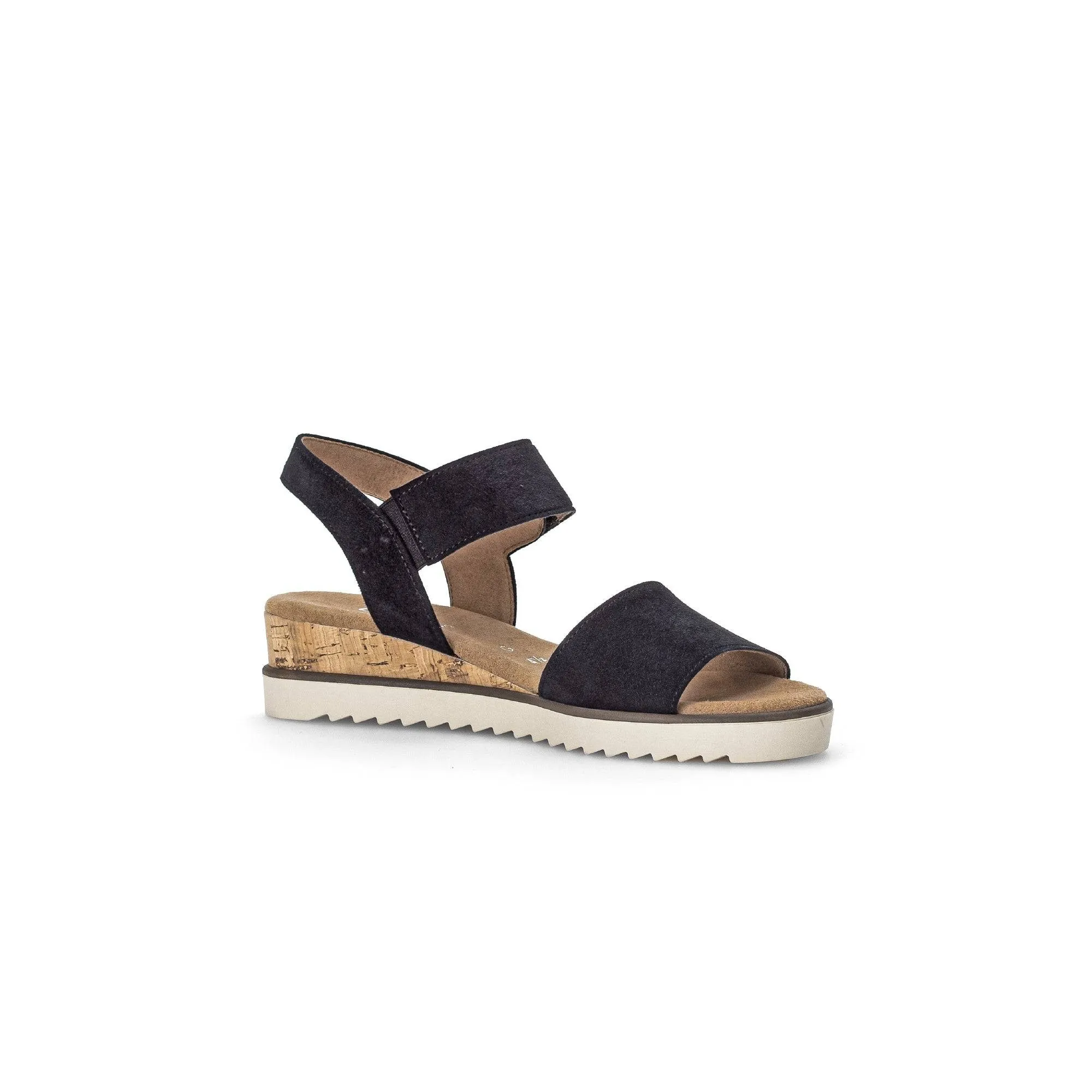 Gabor 42.750.46 Raynor Ladies Navy Blue Suede Touch Fastening Sandals