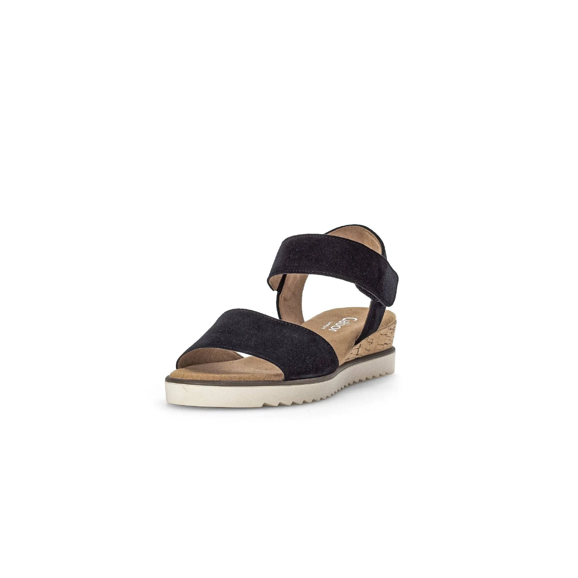 Gabor 42.750.46 Raynor Ladies Navy Blue Suede Touch Fastening Sandals