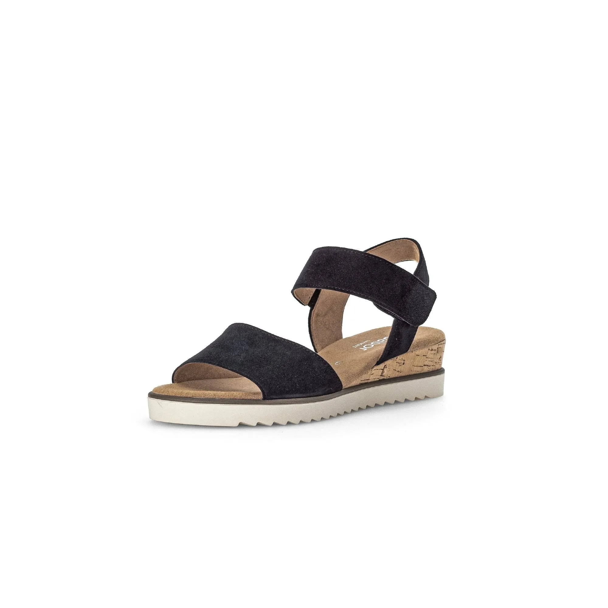 Gabor 42.750.46 Raynor Ladies Navy Blue Suede Touch Fastening Sandals
