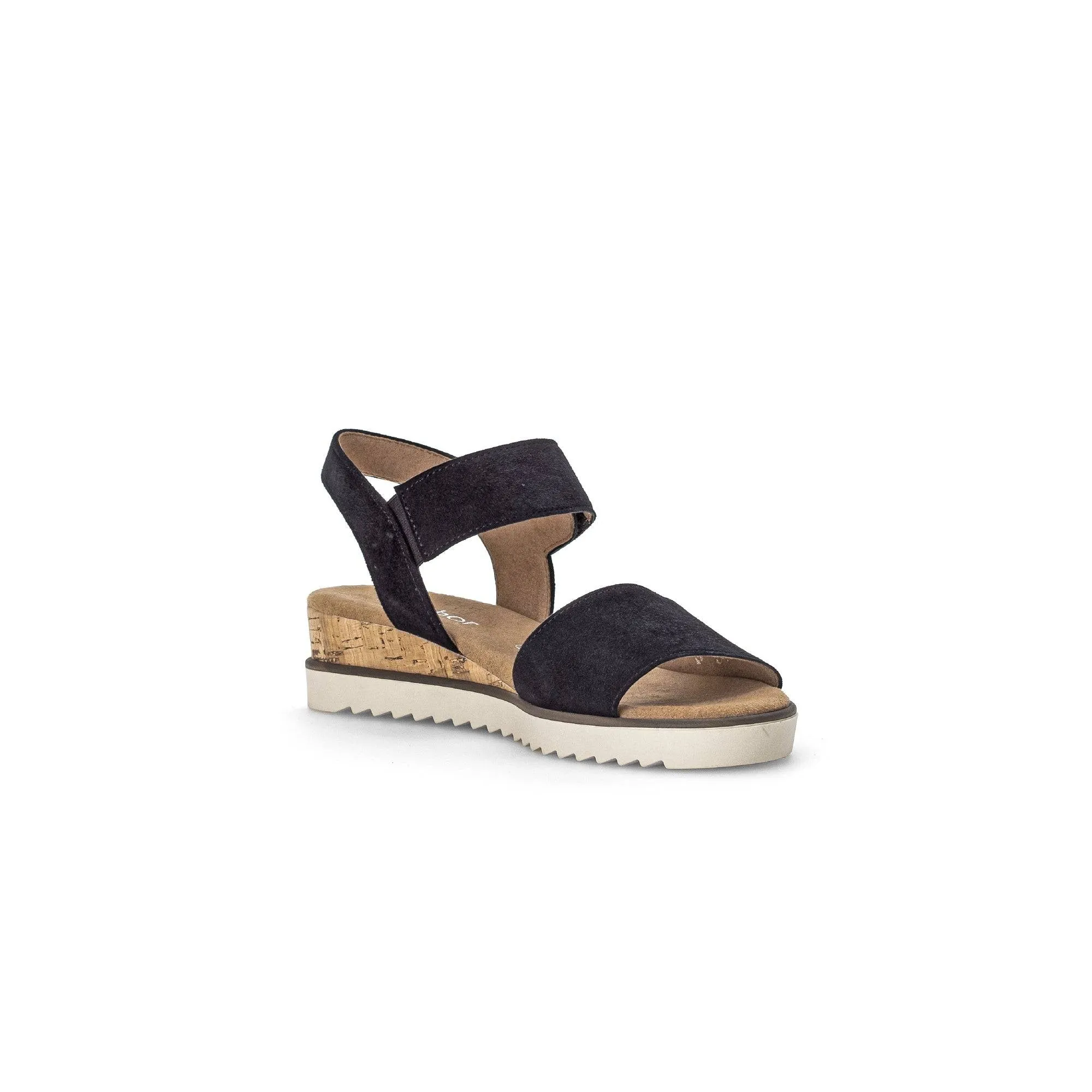 Gabor 42.750.46 Raynor Ladies Navy Blue Suede Touch Fastening Sandals