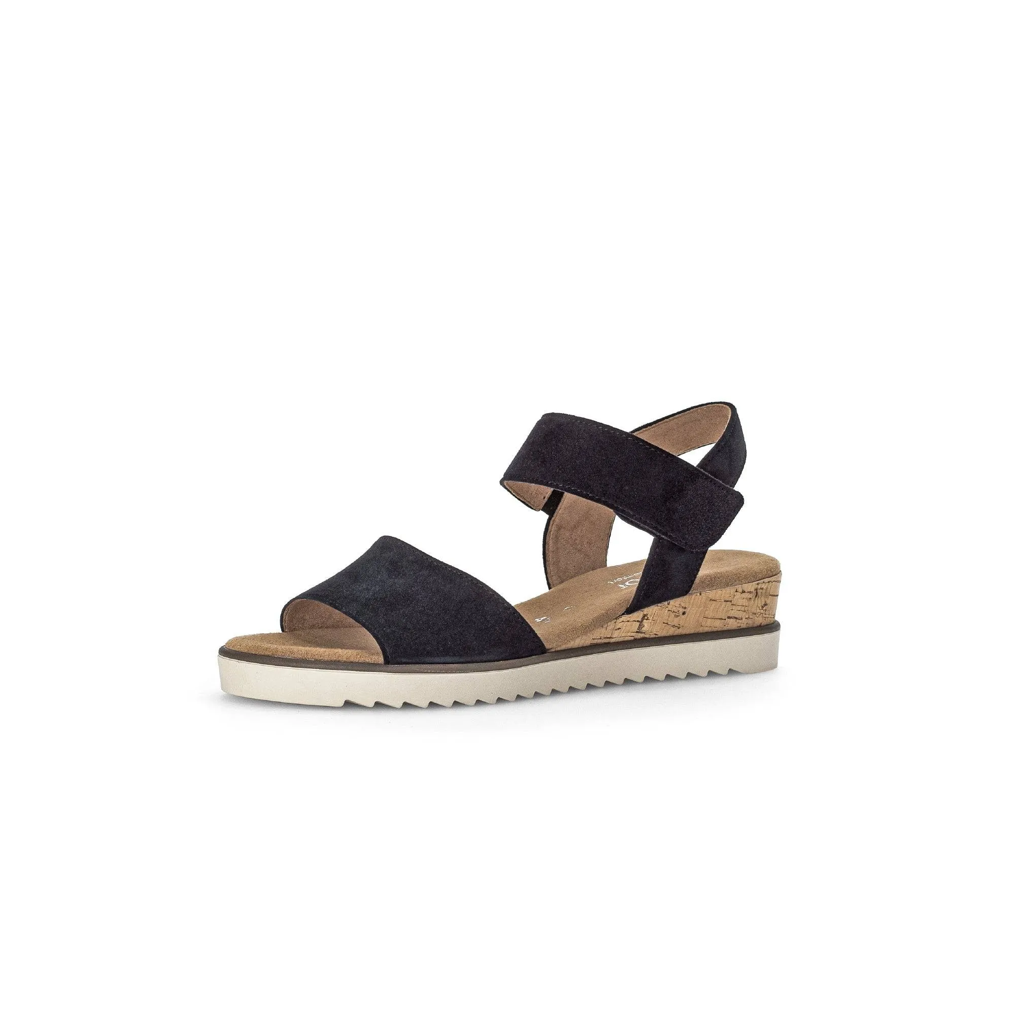 Gabor 42.750.46 Raynor Ladies Navy Blue Suede Touch Fastening Sandals