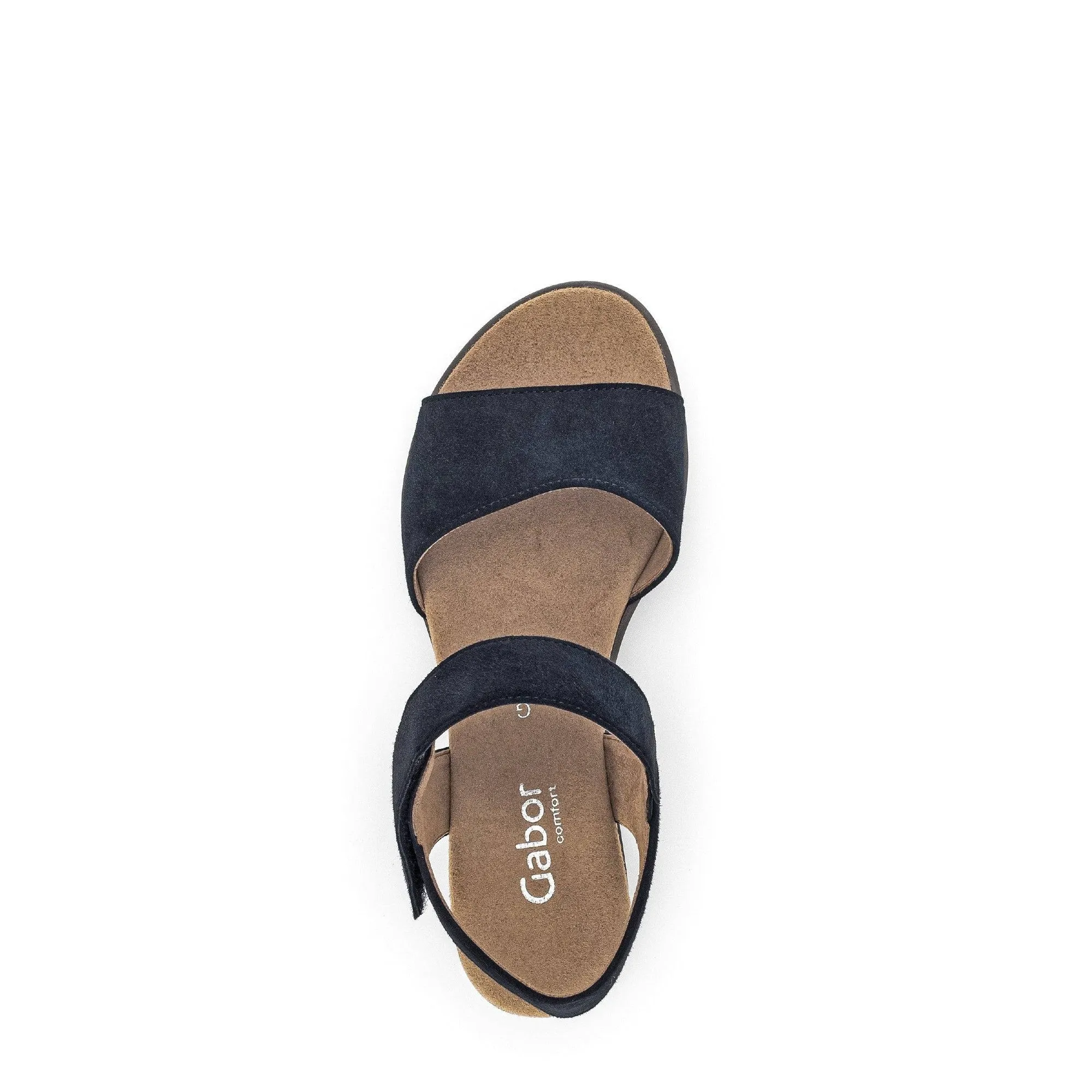 Gabor 42.750.46 Raynor Ladies Navy Blue Suede Touch Fastening Sandals