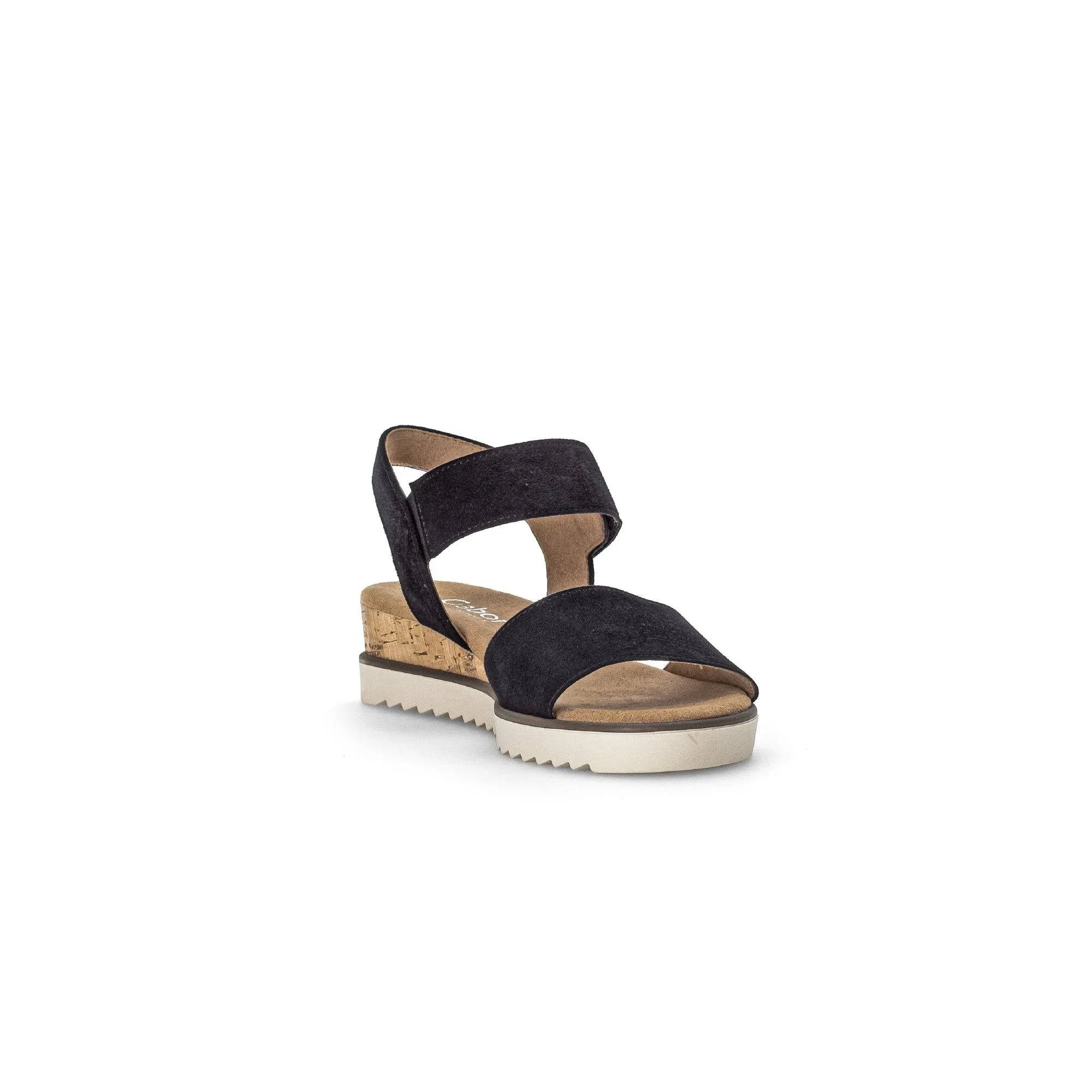 Gabor 42.750.46 Raynor Ladies Navy Blue Suede Touch Fastening Sandals
