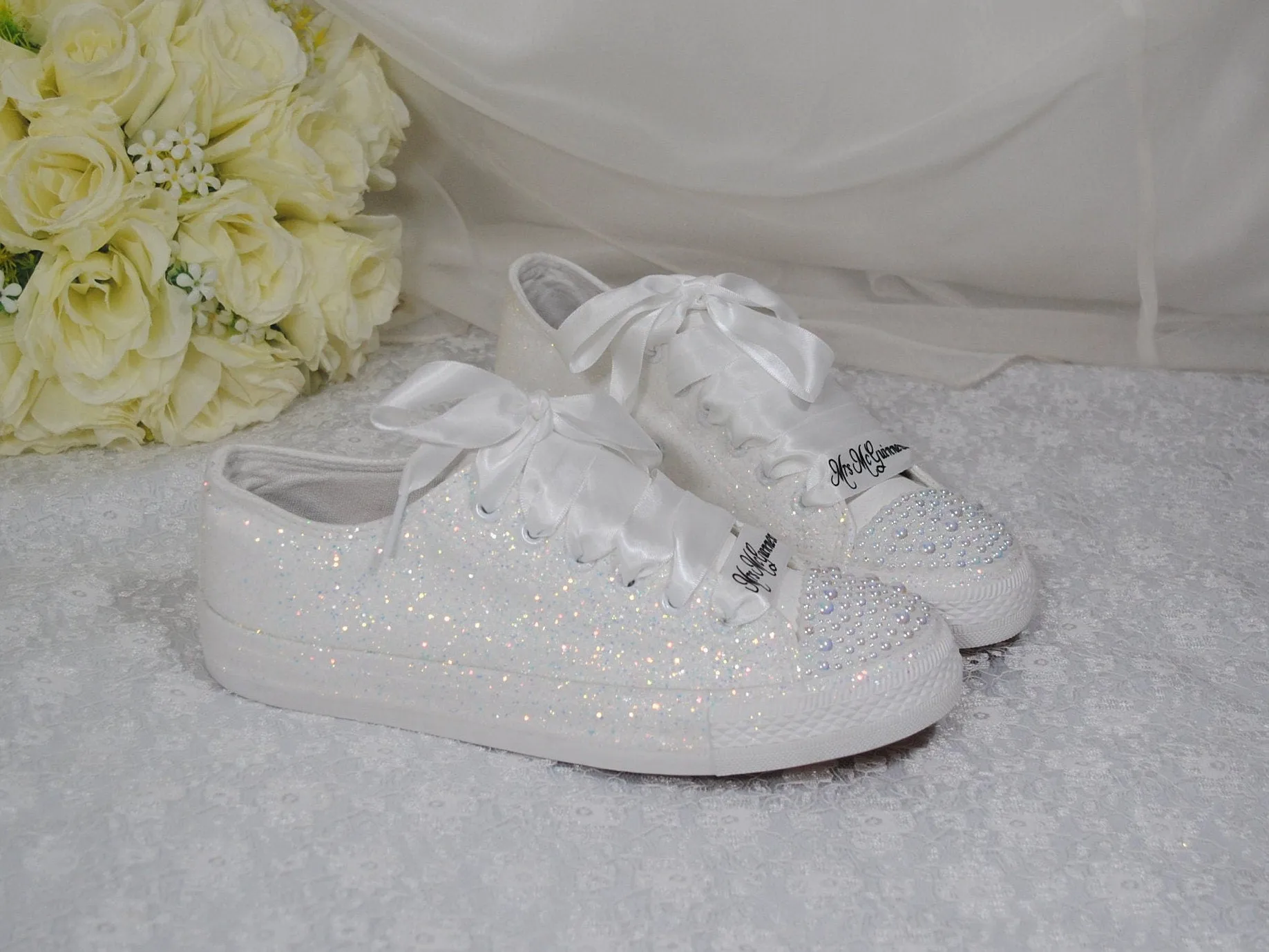 Glitter Trainers | White