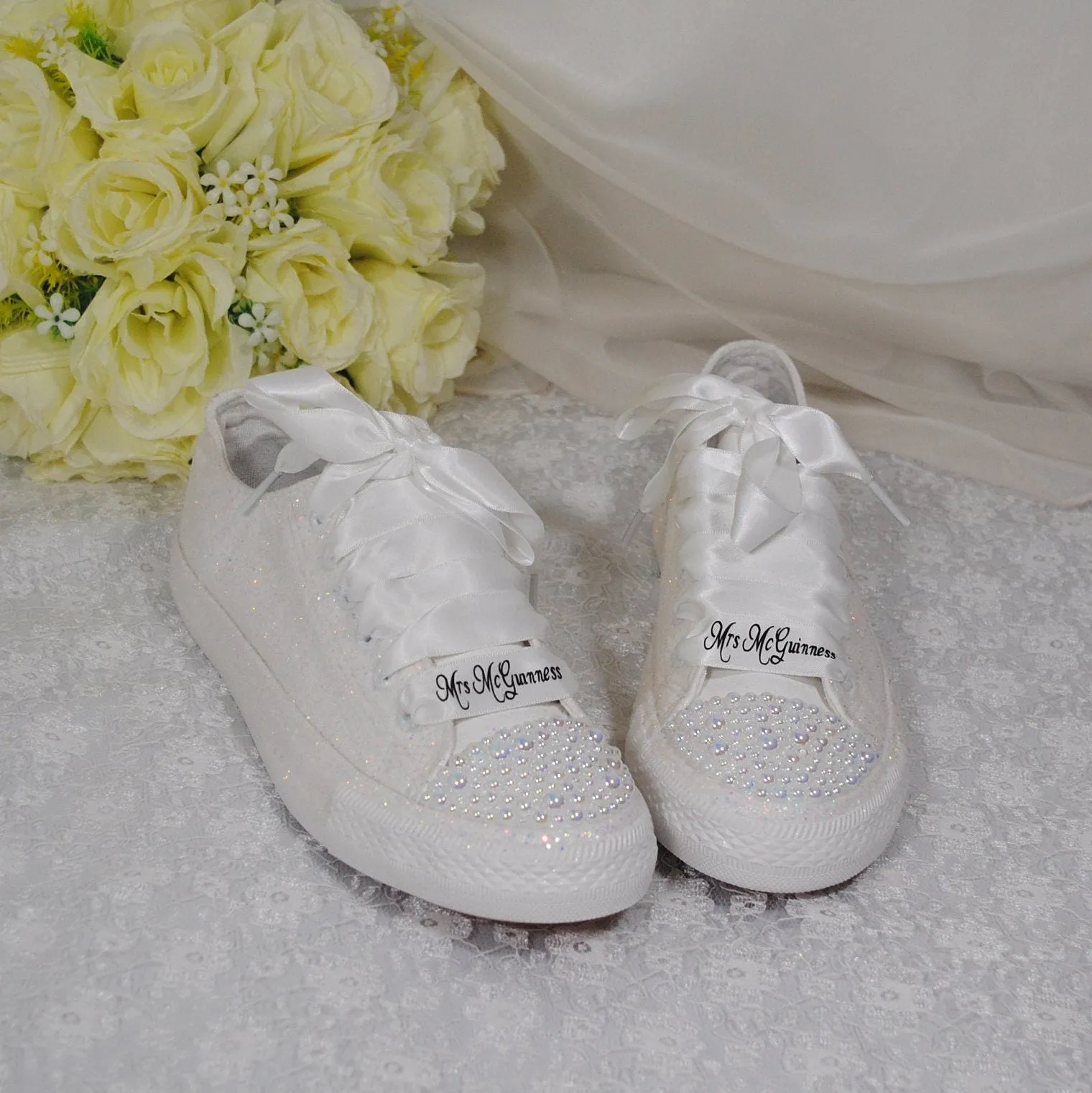 Glitter Trainers | White