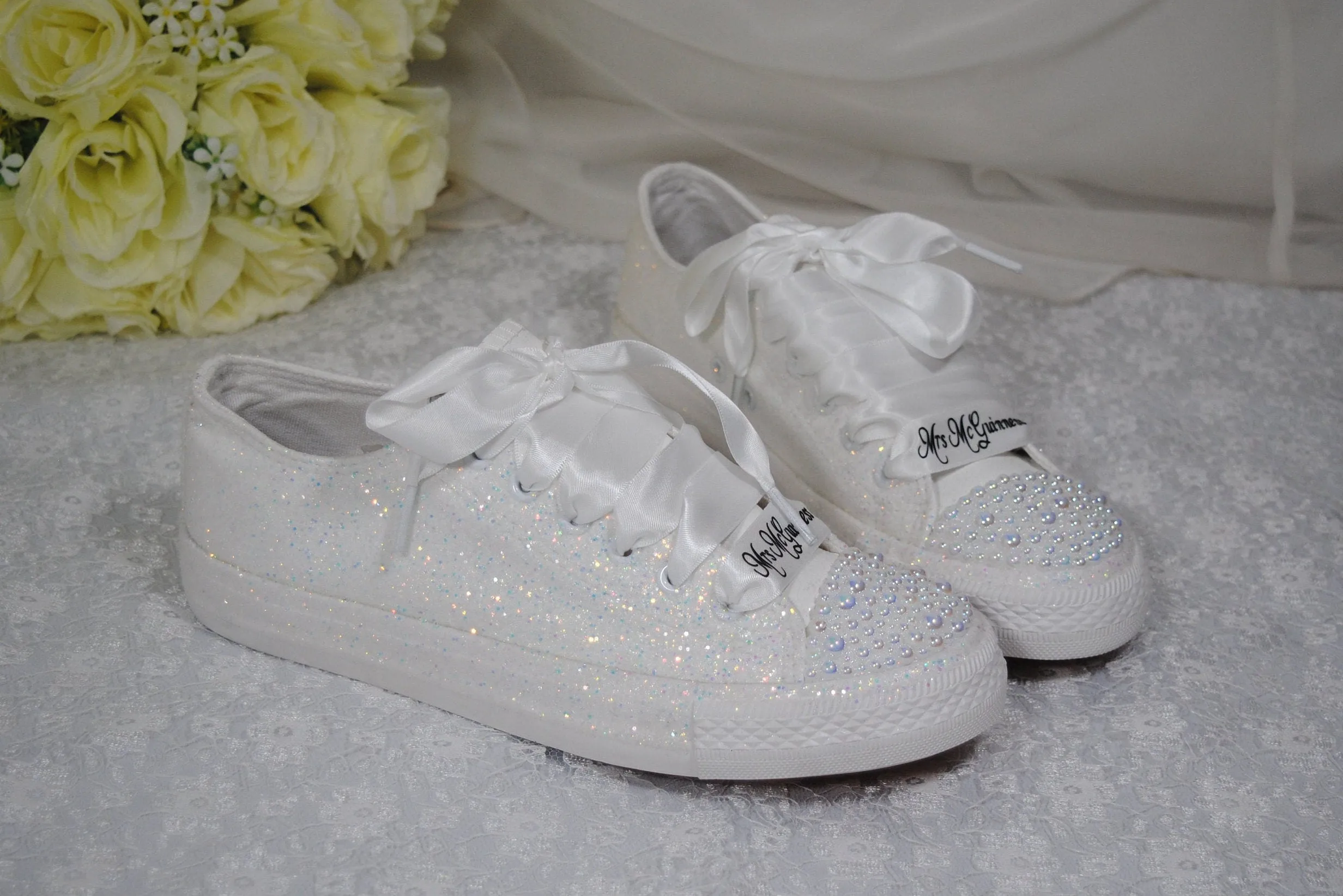 Glitter Trainers | White