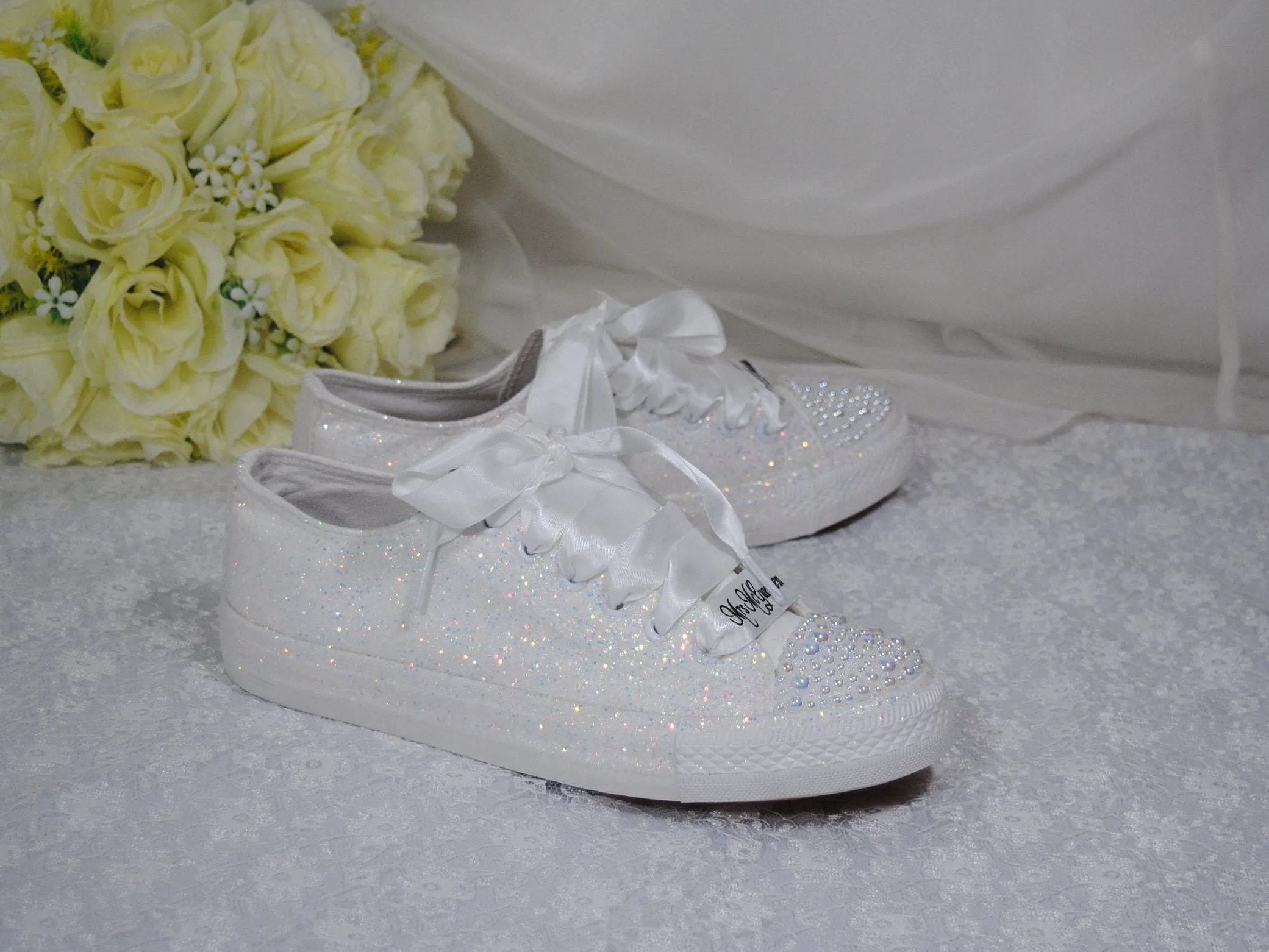 Glitter Trainers | White