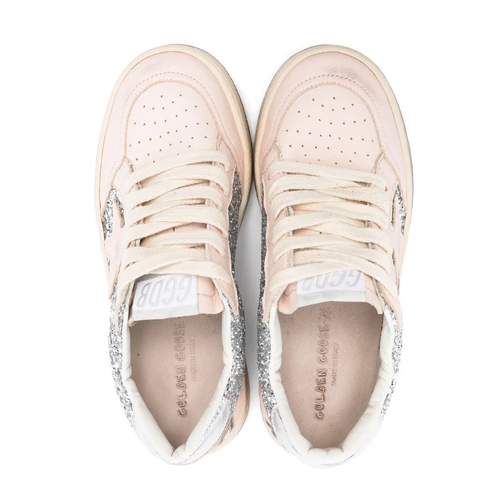 Golden Goose Ballstar Glitter and Leather Star Sneakers