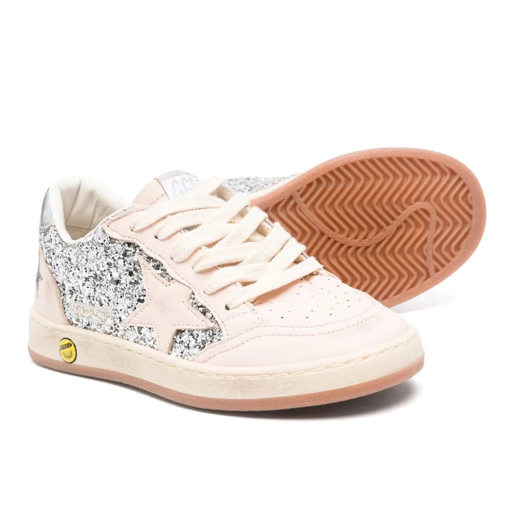 Golden Goose Ballstar Glitter and Leather Star Sneakers