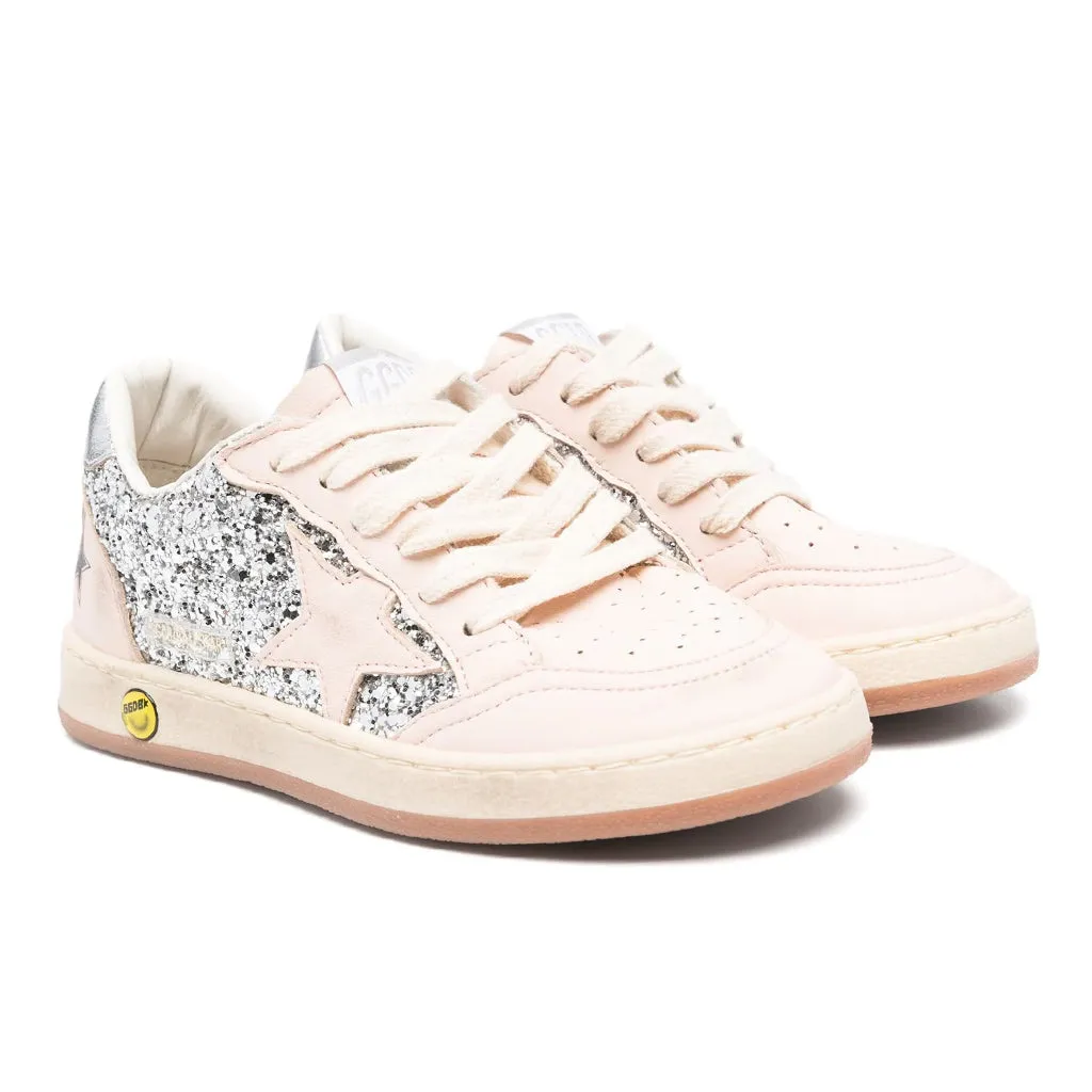 Golden Goose Ballstar Glitter and Leather Star Sneakers