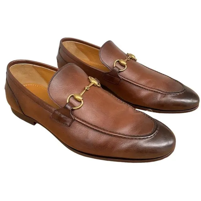 Gucci Jordan Leather Horsebit Loafers UK 8