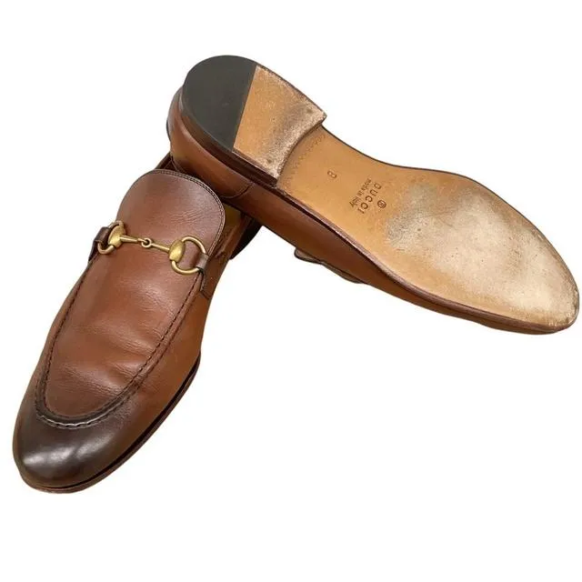 Gucci Jordan Leather Horsebit Loafers UK 8