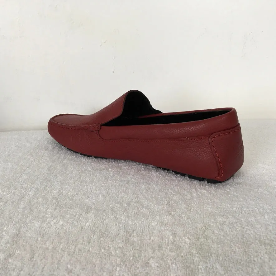 Gucci Man Shoes Red Color Leather Moccasins Praga Printed Soft Casual