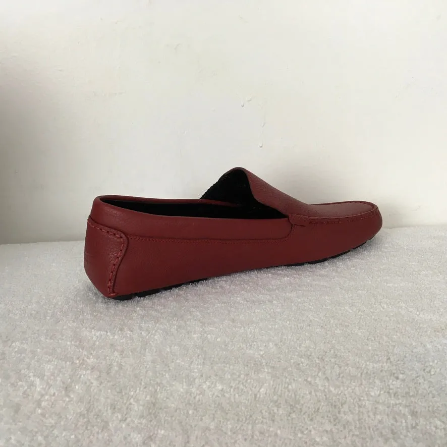 Gucci Man Shoes Red Color Leather Moccasins Praga Printed Soft Casual
