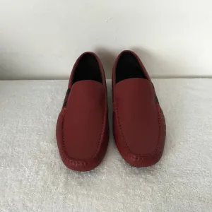 Gucci Man Shoes Red Color Leather Moccasins Praga Printed Soft Casual