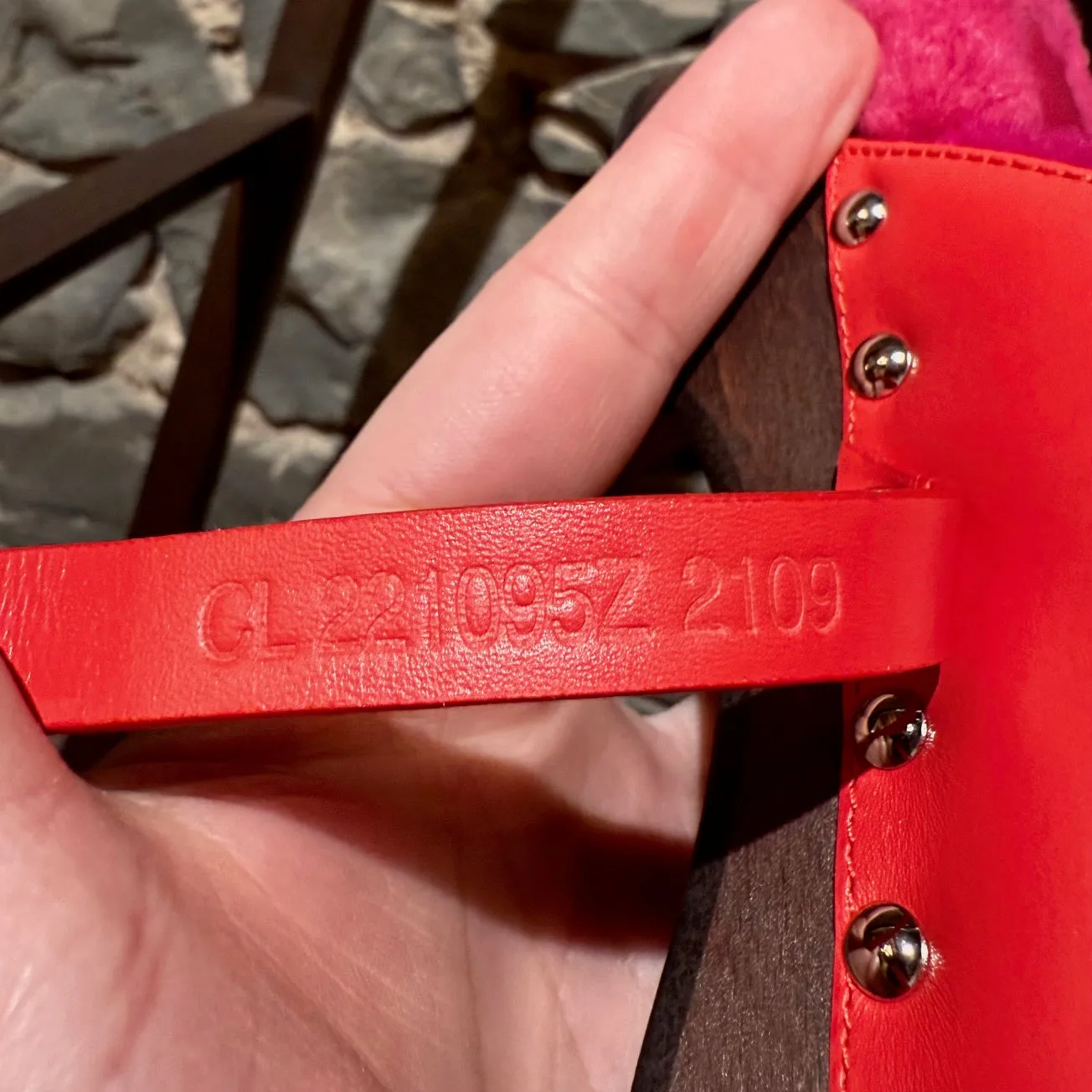 Hermès Red Leather Fuschia Shearling Carlotta Clogs