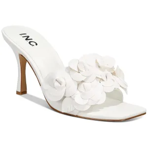INC Womens Weslyn Faux Leather Slip-On Slide Sandals