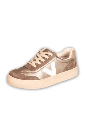 Leather Upper V Trainer - Metallic