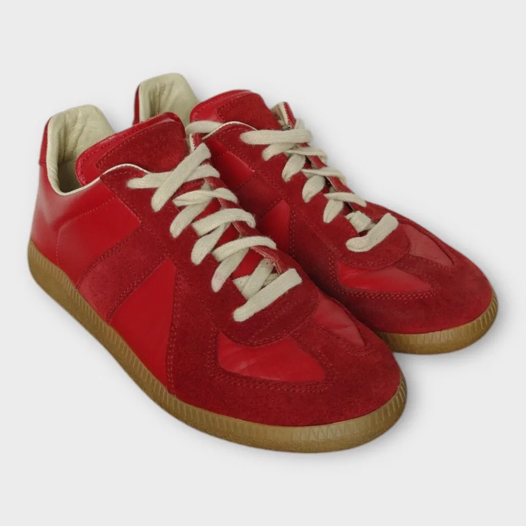 Maison Margiela Red Leather & Suede Replica Sneakers