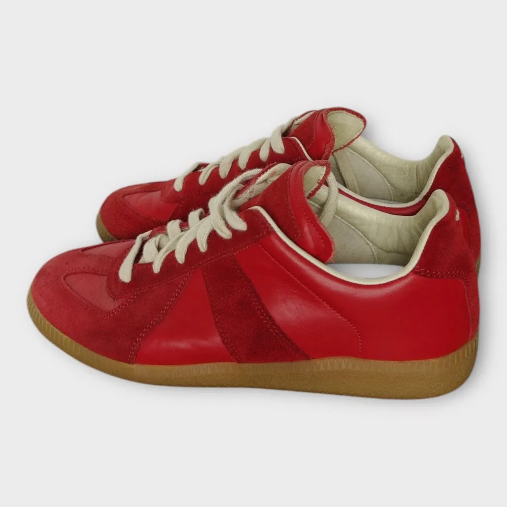 Maison Margiela Red Leather & Suede Replica Sneakers
