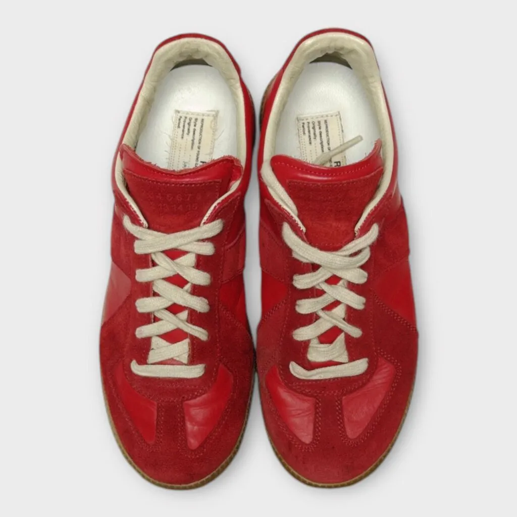 Maison Margiela Red Leather & Suede Replica Sneakers