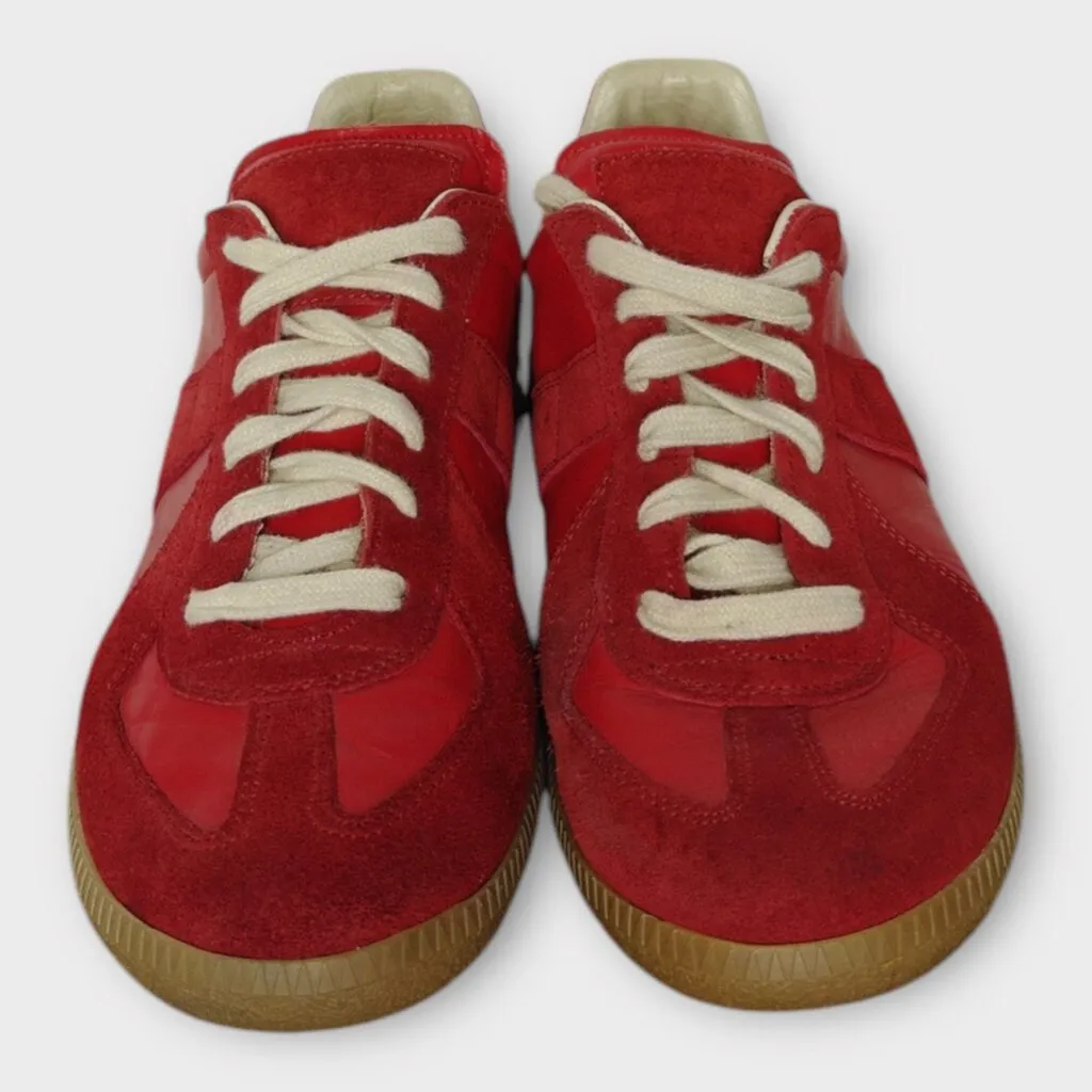Maison Margiela Red Leather & Suede Replica Sneakers
