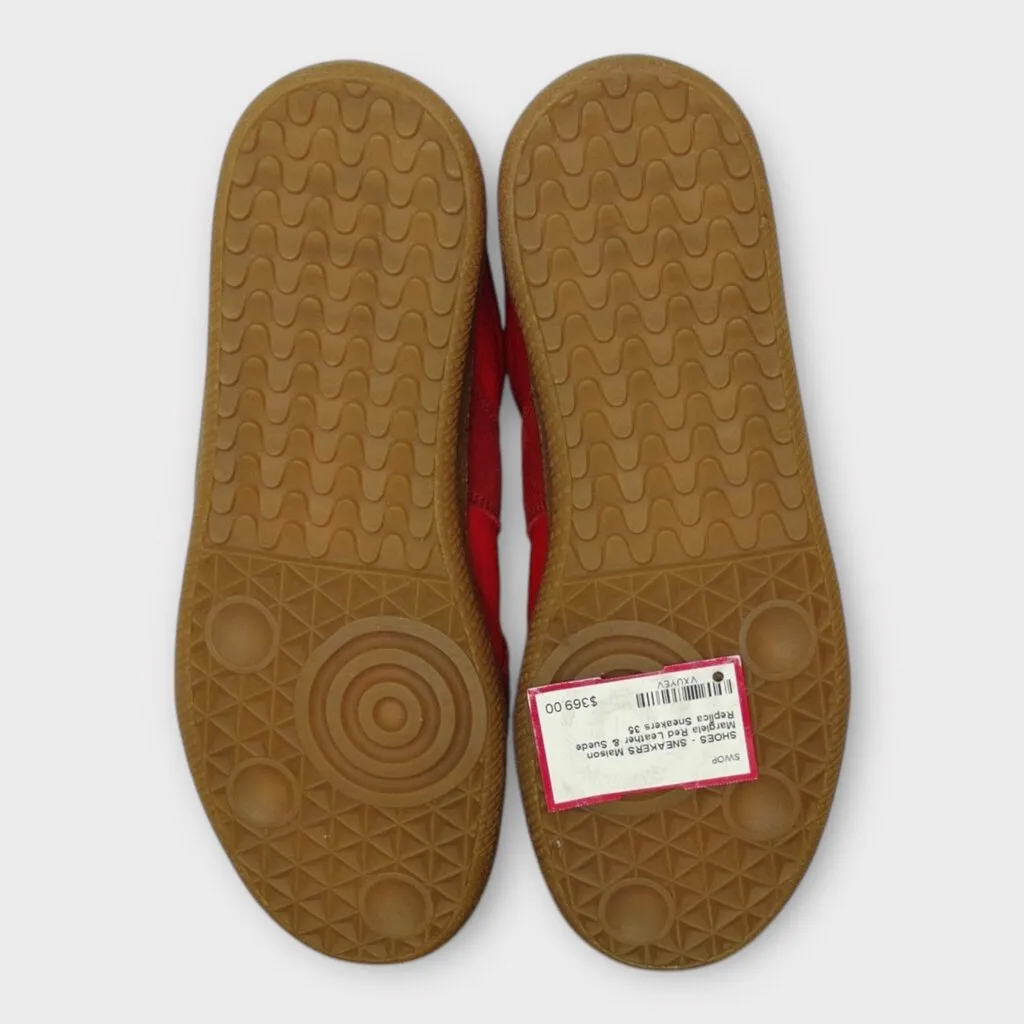 Maison Margiela Red Leather & Suede Replica Sneakers
