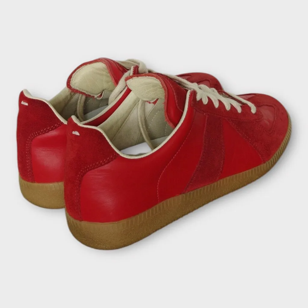 Maison Margiela Red Leather & Suede Replica Sneakers