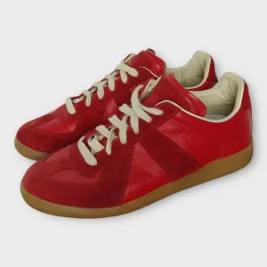 Maison Margiela Red Leather & Suede Replica Sneakers